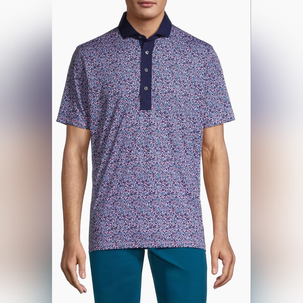 Greyson Boy's Island Fever Polo Floral Short Sleeve Golf Travel Men's sz L